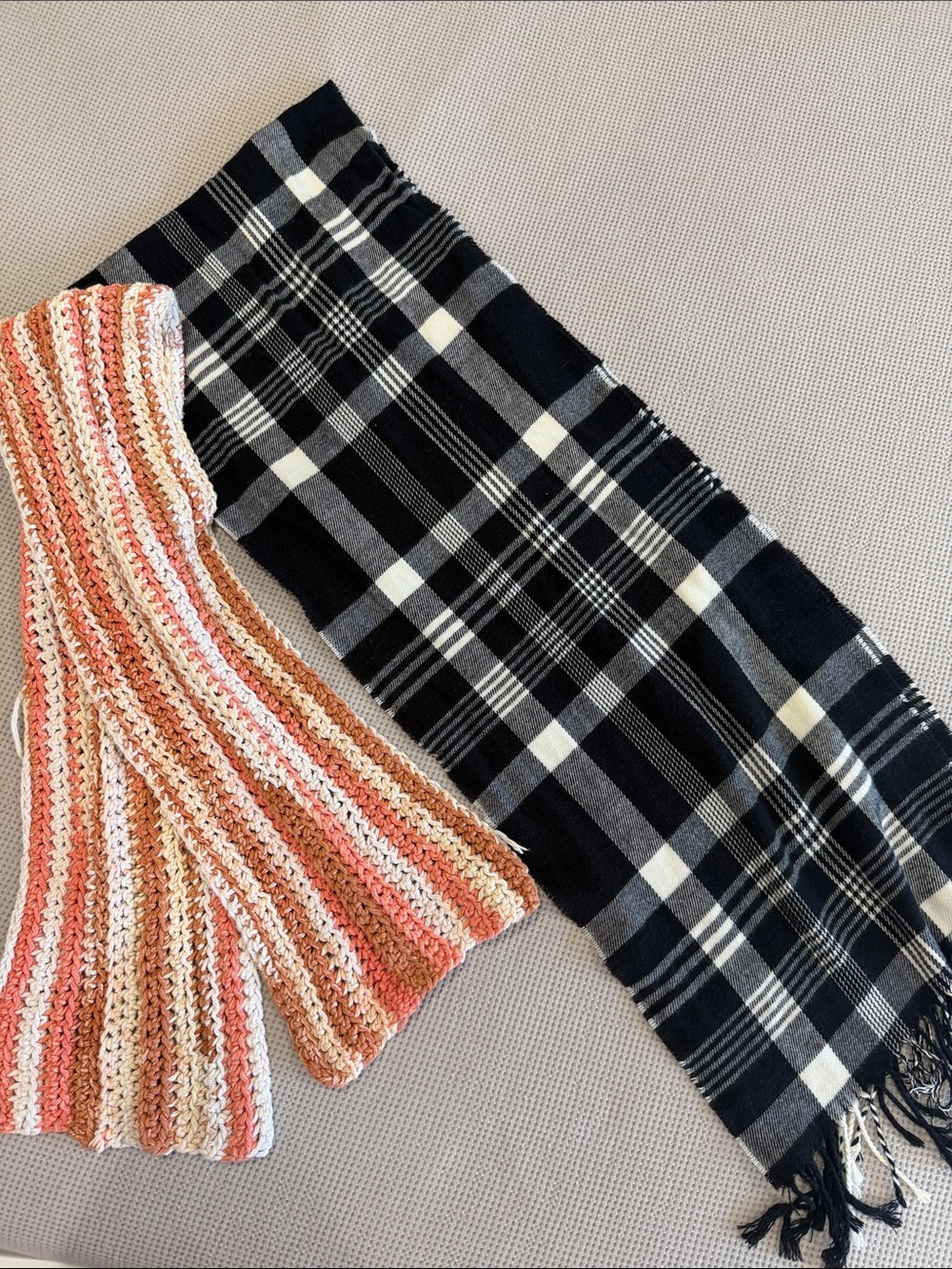 Black and White Plaid Midi Skirt - Women